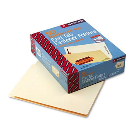 Smead Hvywt Folders 2 Fasteners Straight End Tab 11 Point Letter Manila 50/Bx SM32851